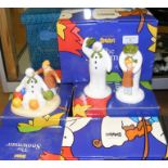 Five boxed Coalport Snowman figures