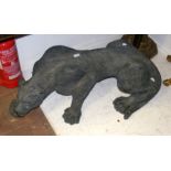 A 96cm long resin Panther garden ornament