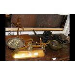 Old scales with weights, etc.