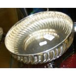 An Italian silver circular fluted bowl - 21cm diam