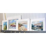 Four original oils - Cornish coastal scenes by HOW