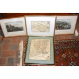 Two antique engravings of the Isle of Wight, toget