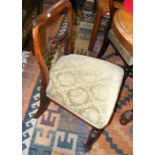 A set of six Victorian rosewood dining chairs