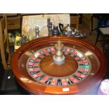 A full sized 32" diameter UK casino roulette wheel