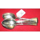 Five silver dessertspoons