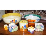 A collection of seven Clarice Cliff items - all da