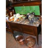 An Edwardian marble top washstand with tile splash