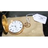 An 18ct gold full hunter stem-wind pocket watch wi