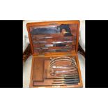 A Down Brothers cased set of surgical instruments