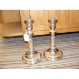 A pair of 21cm high silver plated antique adjustab