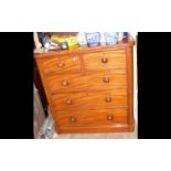 A Victorian mahogany chest of two short and three