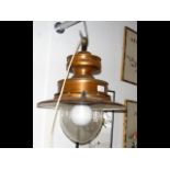 An original vintage copper railway lamp - 40cm
