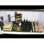 Chess pieces, biscuit barrel etc