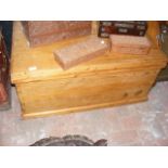 Antique pine blanket chest