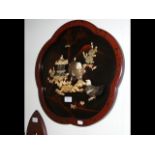 An oriental ivory and soapstone plaque - birds and
