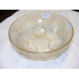 A Lalique frosted glass fruit bowl - 24cm diameter