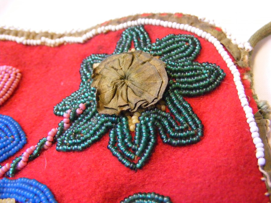 Decorative old bead work pouch - 50cm - Image 16 of 19