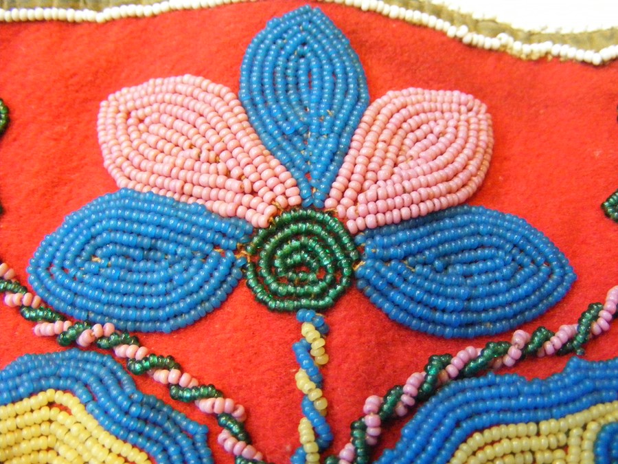 Decorative old bead work pouch - 50cm - Image 15 of 19