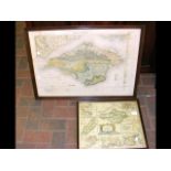 Robert Morden - an antique hand coloured map of th