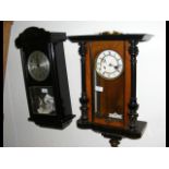Antique wall clock and one other