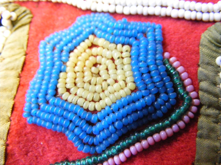Decorative old bead work pouch - 50cm - Image 11 of 19