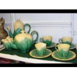 A eleven piece 'Majolica' Wedgewood tea set