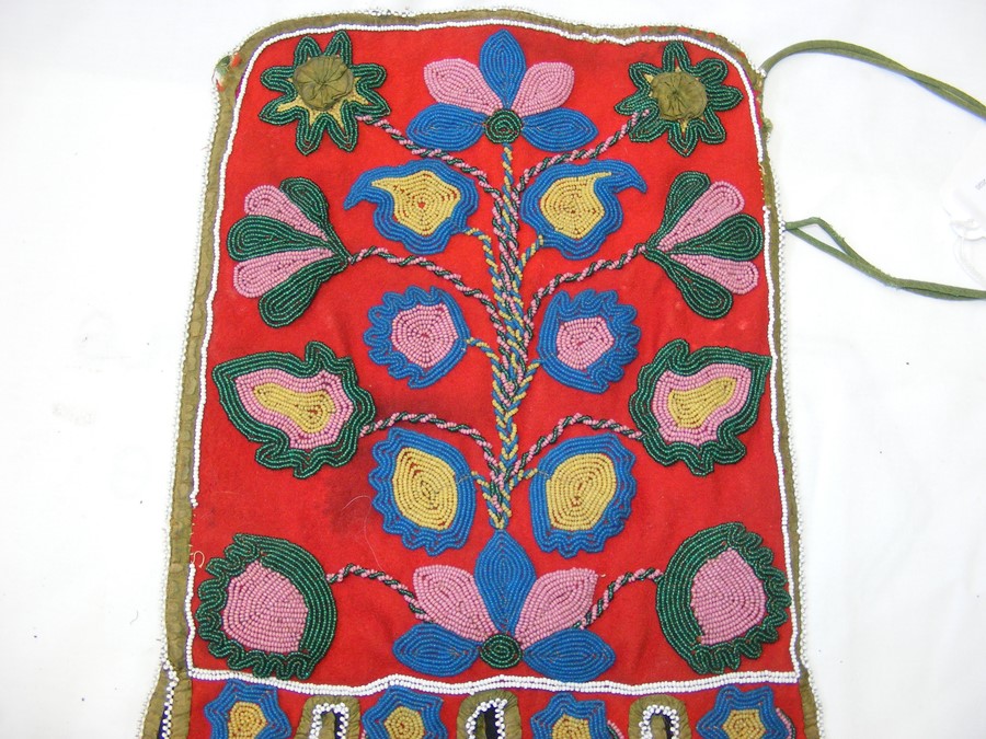 Decorative old bead work pouch - 50cm - Image 9 of 19