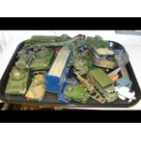 A tray of collectable army die cast vehicles and o