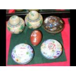 Various Japanese cloisonne bowls and covers, etc.