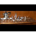 A selection of silver and silver plate, including