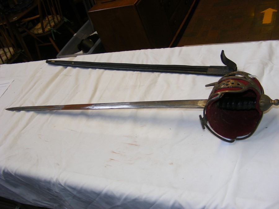 An old sword with metal hand guard, together with - Image 7 of 22