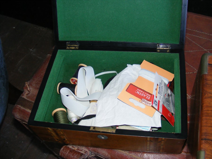 A rosewood writing slope, quill work box and one o - Image 13 of 13