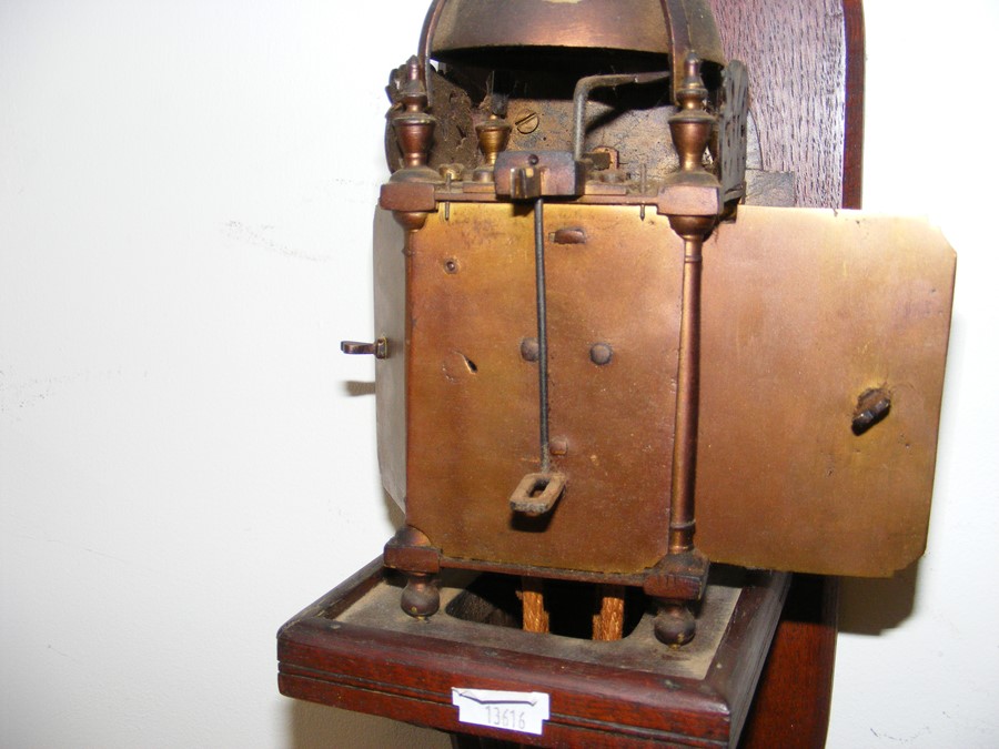A 20cm high lantern clock on wooden bracket - Robe - Image 6 of 10