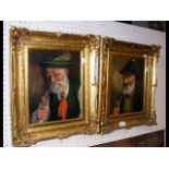 FRITZ MULLER - a pair of oils - portraits of men s