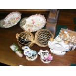 Various collectables including Meissen style danci