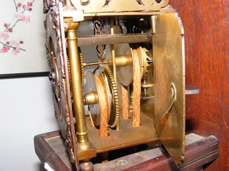 A 20cm high lantern clock on wooden bracket - Robe - Image 7 of 10