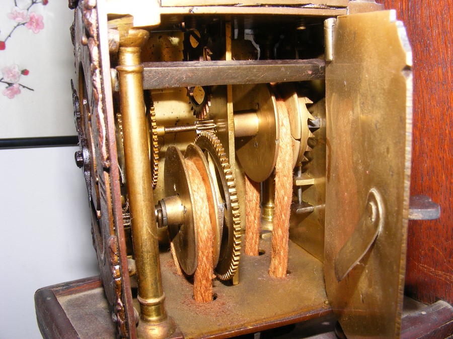 A 20cm high lantern clock on wooden bracket - Robe - Image 4 of 10