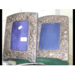 A pair of decorative silver photo frames - 27cm x