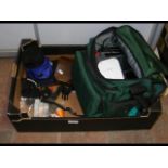 A large selection of fly fishing equipment, includ