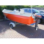 A 15ft fishing boat with trailer, 15HP Mariner ou