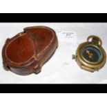A First World War military compass in leather carr