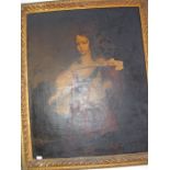 A large antique oil on canvas portrait of William