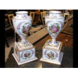 A pair of 36cm high hand painted continental two h