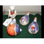 Four Royal Crown Derby paperweights