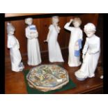 Five large 'Nao by Lladro' figurines, together wit