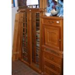 Two pine bedside cabinets and a pine double bed fr