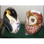 A Royal Crown Derby Owl paperweight, together with
