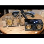 A RCA Victor retro bedside alarm clock, together w