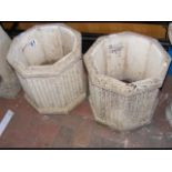 A pair of octagonal garden plant pots - 42cm high