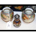 A pair of Royal Worcester hand painted floral vase